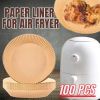 100pcs Air Fryer Liners Disposable Paper Liner For Roasting Microwave