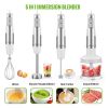 Hand Blender, 5 in 1 Multi-Purpose Immersion Blender set, 1100 watts 12 Adjustable Speed Stick Blender, 600ml Beaker, 500ml Food Processor Container,