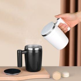 Fully Automatic Stirring Cup 380ml; Portable Rechargeable Coffee Milk Mixed Magnetic Water Cup; Small Kitchen Appliances (model: Black)