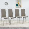 Grid Shaped Armless High Back Dining Chair, 4-piece set, Office Chair. Applicable to DiningRoom, Living Room, Kitchen and Office. Chair and Electropla