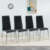 Grid Shaped Armless High Back Dining Chair, 4-piece set, Office Chair. Applicable to DiningRoom, Living Room, Kitchen and Office. Chair and Electropla