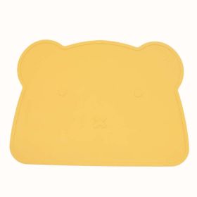 Baby Bear Shape Silicone Washable Insulated Placemat (Size/Age: Average Size (0-8Y), Color: Yellow)