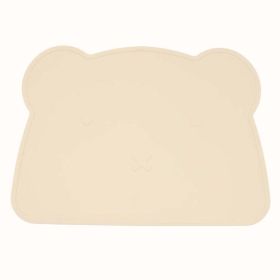 Baby Bear Shape Silicone Washable Insulated Placemat (Size/Age: Average Size (0-8Y), Color: Beige)