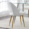 Modern Dining Chairs,Linen Accent Chair, Living Room Leisure Chairs, Upholstered Side Chair with Metal Legs for Dining Room Kitchen Vanity Patio Club