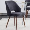 Modern Dining Chairs,Linen Accent Chair, Living Room Leisure Chairs, Upholstered Side Chair with Metal Legs for Dining Room Kitchen Vanity Patio Club