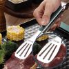 1pc Non-Slip Stainless Steel Food Tongs Meat Salad Bread Serving Clip Barbecue Grill Buffet Clamp Cooking Tools Kitchen Accessories