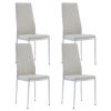 Grid Shaped Armless High Back Dining Chair, 4-piece set, Office Chair. Applicable to DiningRoom, Living Room, Kitchen and Office. Chair and Electropla