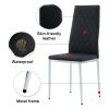 Grid Shaped Armless High Back Dining Chair, 4-piece set, Office Chair. Applicable to DiningRoom, Living Room, Kitchen and Office. Chair and Electropla