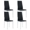 Grid Shaped Armless High Back Dining Chair, 4-piece set, Office Chair. Applicable to DiningRoom, Living Room, Kitchen and Office. Chair and Electropla