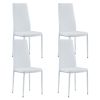 Grid Shaped Armless High Back Dining Chair, 4-piece set, Office Chair. Applicable to DiningRoom, Living Room, Kitchen and Office. Chair and Electropla