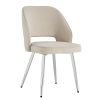 Modern Dining Chairs,Linen Accent Chair, Living Room Leisure Chairs, Upholstered Side Chair with Metal Legs for Dining Room Kitchen Vanity Patio Club