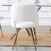 Modern Dining Chairs,Linen Accent Chair, Living Room Leisure Chairs, Upholstered Side Chair with Metal Legs for Dining Room Kitchen Vanity Patio Club