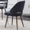 Modern Dining Chairs,Linen Accent Chair, Living Room Leisure Chairs, Upholstered Side Chair with Metal Legs for Dining Room Kitchen Vanity Patio Club