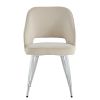 Modern Dining Chairs,Linen Accent Chair, Living Room Leisure Chairs, Upholstered Side Chair with Metal Legs for Dining Room Kitchen Vanity Patio Club