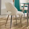 Modern Dining Chairs,Linen Accent Chair, Living Room Leisure Chairs, Upholstered Side Chair with Metal Legs for Dining Room Kitchen Vanity Patio Club