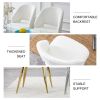 Modern Dining Chairs,Linen Accent Chair, Living Room Leisure Chairs, Upholstered Side Chair with Metal Legs for Dining Room Kitchen Vanity Patio Club