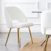 Modern Dining Chairs,Linen Accent Chair, Living Room Leisure Chairs, Upholstered Side Chair with Metal Legs for Dining Room Kitchen Vanity Patio Club