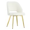 Modern Dining Chairs,Linen Accent Chair, Living Room Leisure Chairs, Upholstered Side Chair with Metal Legs for Dining Room Kitchen Vanity Patio Club