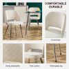 Modern Dining Chairs,Linen Accent Chair, Living Room Leisure Chairs, Upholstered Side Chair with Metal Legs for Dining Room Kitchen Vanity Patio Club