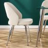 Modern Dining Chairs,Linen Accent Chair, Living Room Leisure Chairs, Upholstered Side Chair with Metal Legs for Dining Room Kitchen Vanity Patio Club