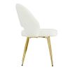 Modern Dining Chairs,Linen Accent Chair, Living Room Leisure Chairs, Upholstered Side Chair with Metal Legs for Dining Room Kitchen Vanity Patio Club