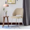 Modern Dining Chairs,Linen Accent Chair, Living Room Leisure Chairs, Upholstered Side Chair with Metal Legs for Dining Room Kitchen Vanity Patio Club