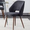 Modern Dining Chairs,Linen Accent Chair, Living Room Leisure Chairs, Upholstered Side Chair with Metal Legs for Dining Room Kitchen Vanity Patio Club