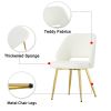 Modern Dining Chairs,Linen Accent Chair, Living Room Leisure Chairs, Upholstered Side Chair with Metal Legs for Dining Room Kitchen Vanity Patio Club