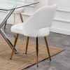 Modern Dining Chairs,Linen Accent Chair, Living Room Leisure Chairs, Upholstered Side Chair with Metal Legs for Dining Room Kitchen Vanity Patio Club